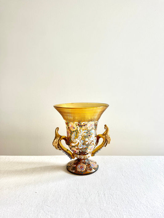 Historic Moser Glass Vase 7"