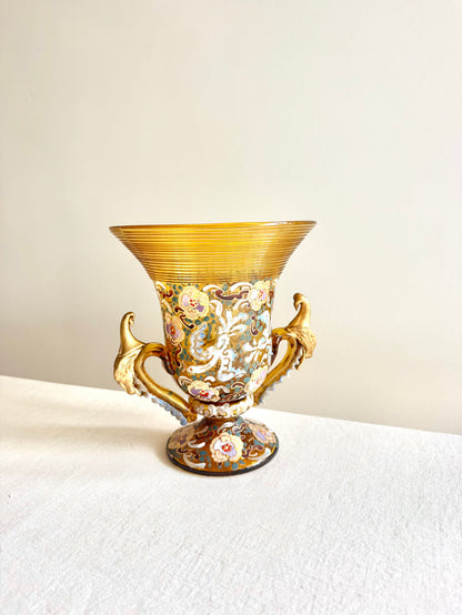 Historic Moser Glass Vase 7"