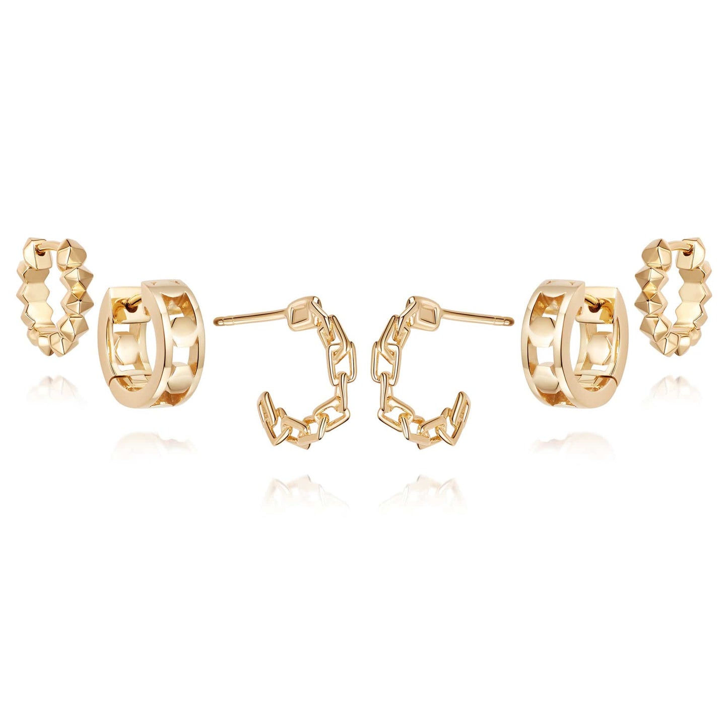 Iconic Huggie Earring Stack 18ct Gold Plate
