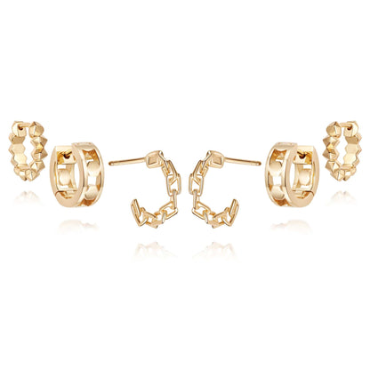Iconic Huggie Earring Stack 18ct Gold Plate