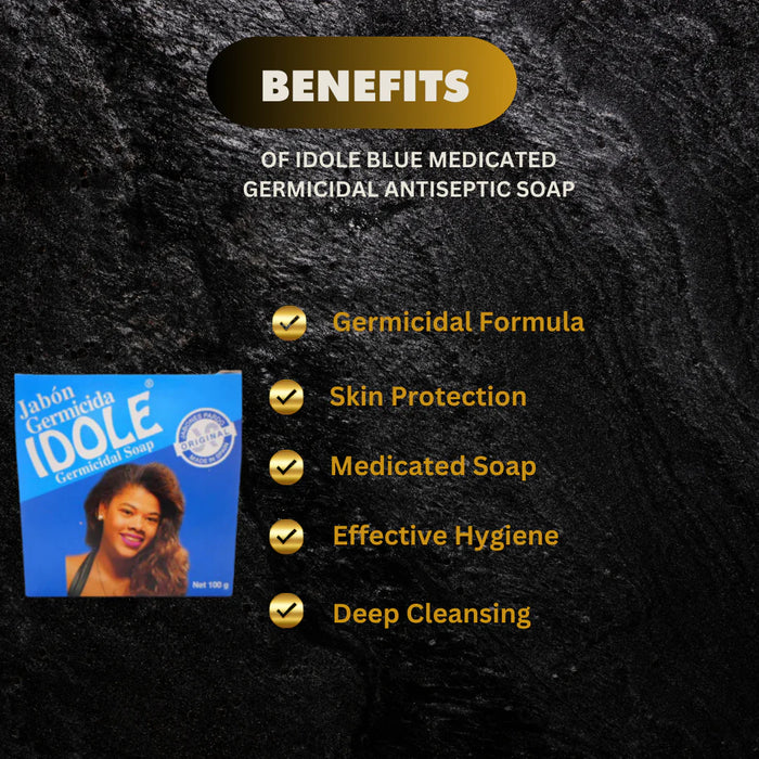 Idole Germicidal (Blue) Soap 2.63 oz / 75 g (3 PACK)