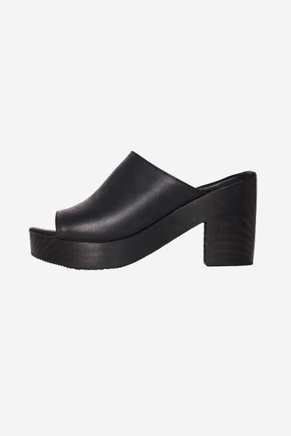 WOODSNDL05 - Leather Platform Mule