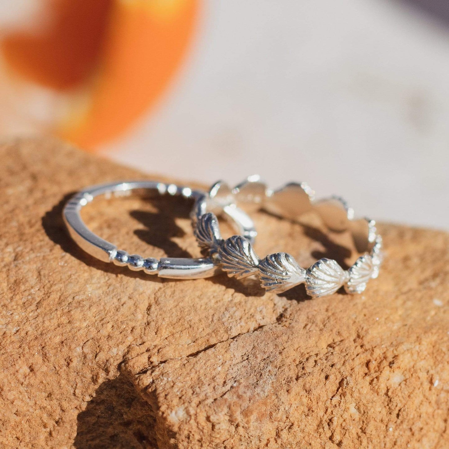Shell Stacking Ring Sterling Silver