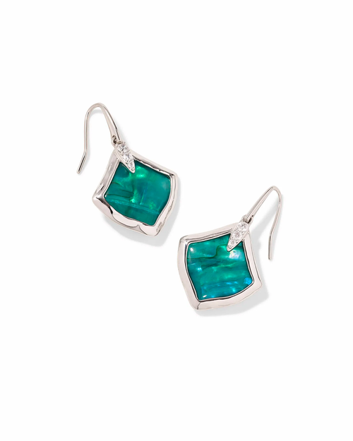 Joelle Drop Earrings Silver Bright Aqua Illusion