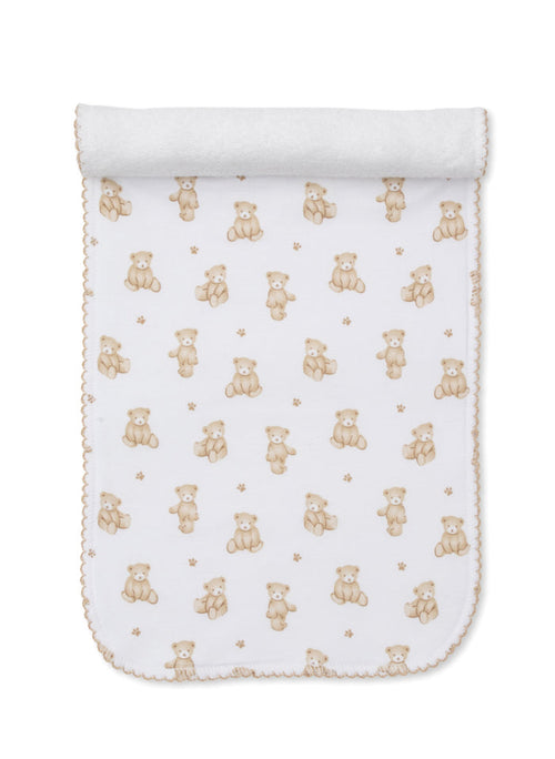 Kissy Kissy - Burp Cloth - Brown Teddy Bear Time