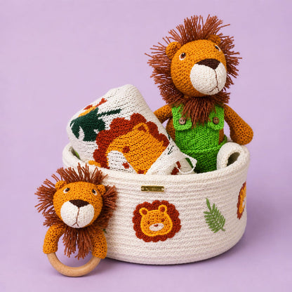 Knitted Gift Basket | Baby Birthday Gift | Baby Shower Gift Set | Pack of 4