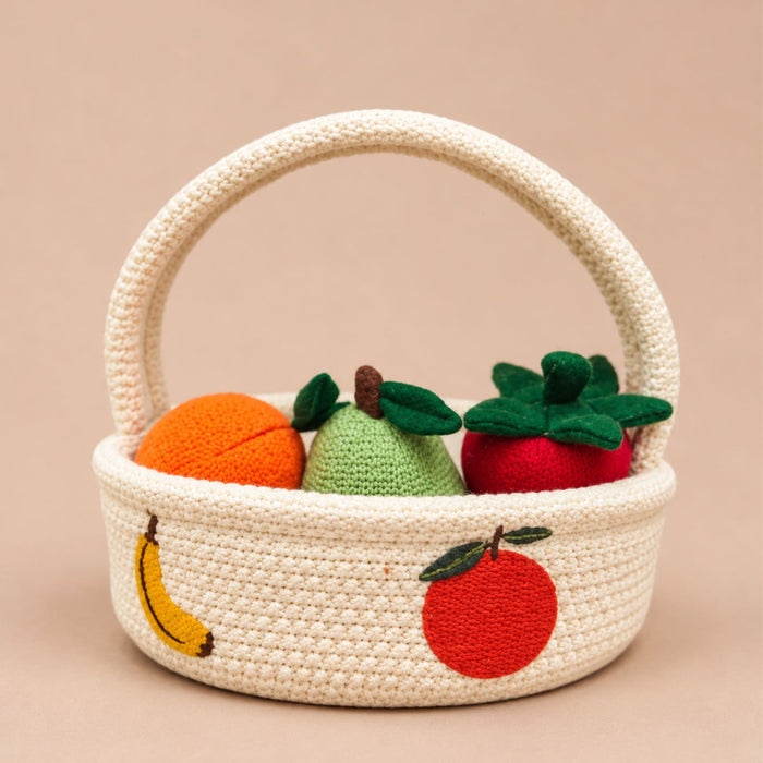 Knitted Toys Basket | Baby Birthday Gift | Baby Shower Gift Set | Pack of 6