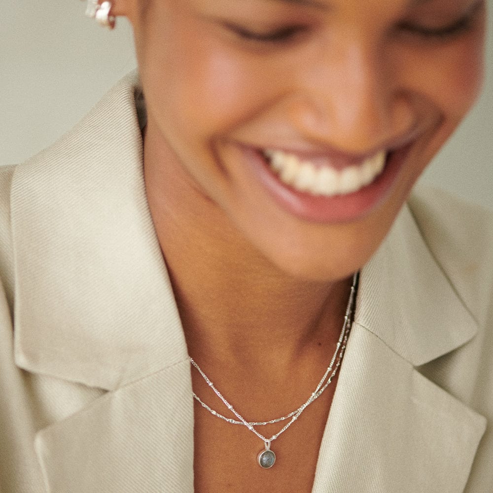 Labradorite Healing Stone Necklace Sterling Silver