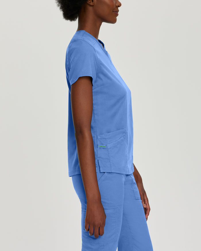 Landau Womens Modern V Neck Top