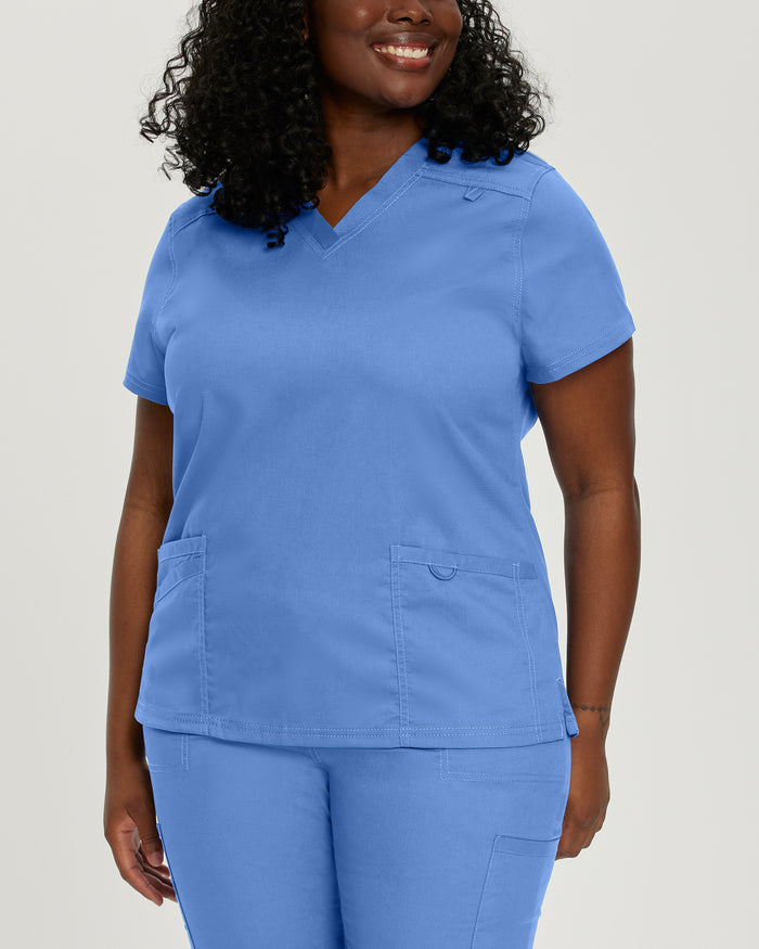 Landau Womens Modern V Neck Top