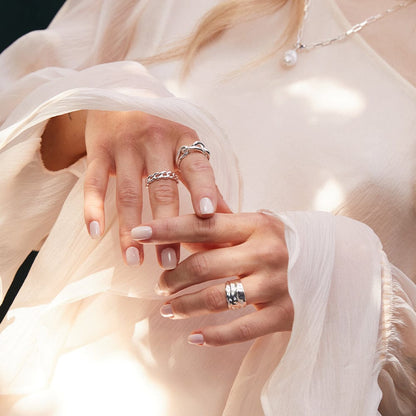 Polly Chunky Tidal Ring Sterling Silver