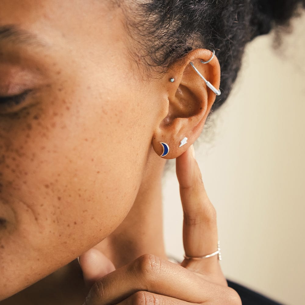 Lightning Stud Earrings Sterling Silver
