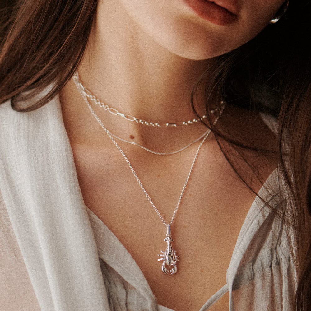 Lobster Chain Necklace Sterling Silver