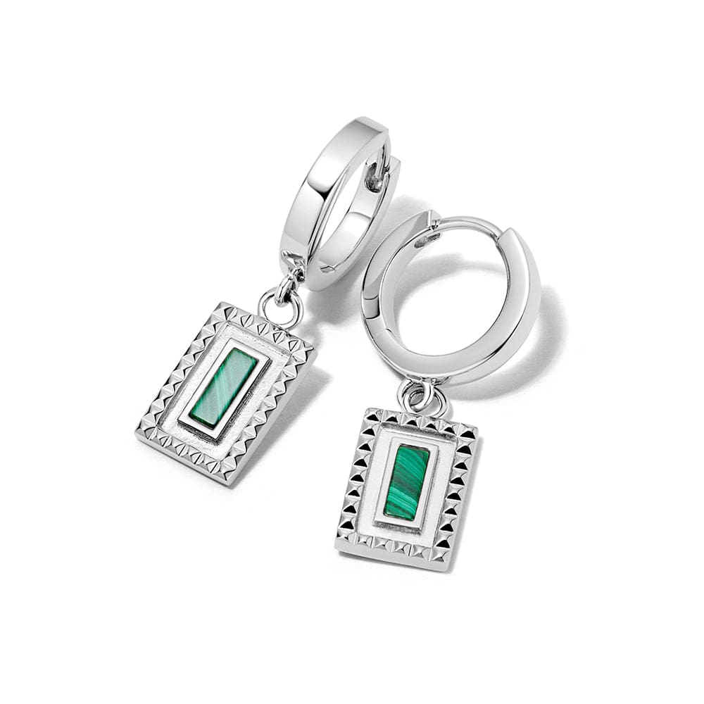 Malachite Ridge Palm Drop Earrings Sterling Silver