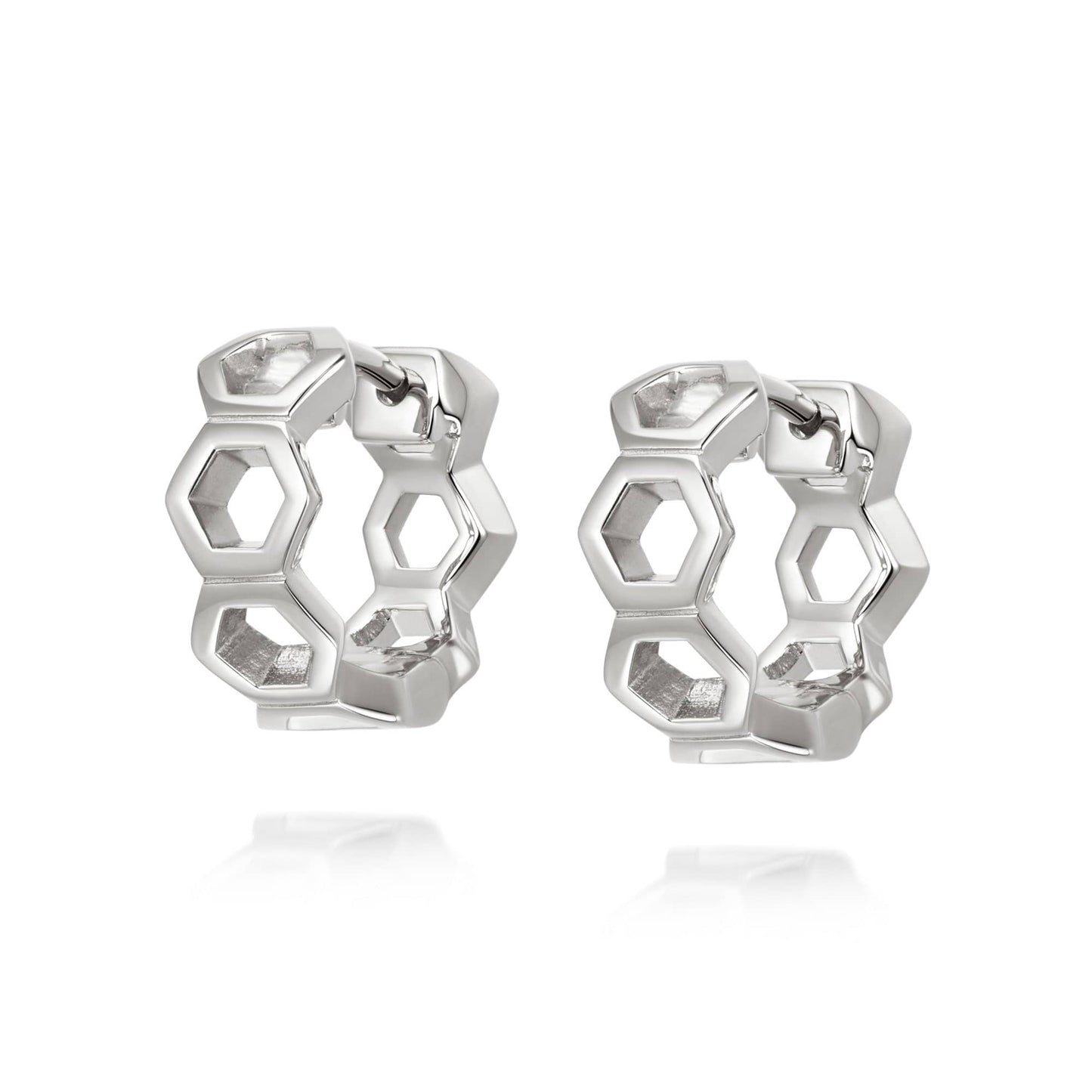 Malala Huggie Hoop Earrings Sterling Silver