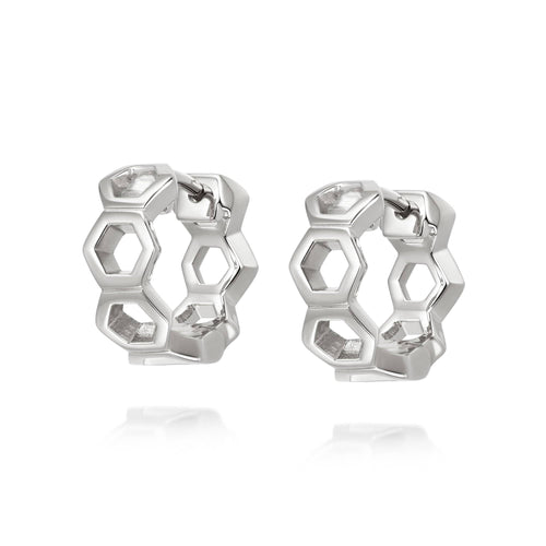 Malala Huggie Hoop Earrings Sterling Silver