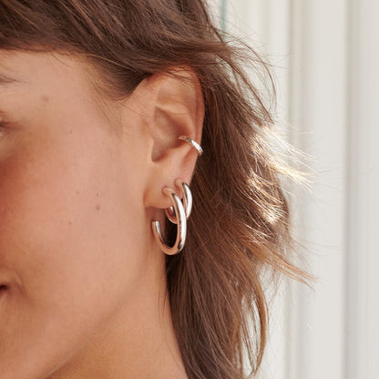 Maxi Bold Hoop Earrings Sterling Silver