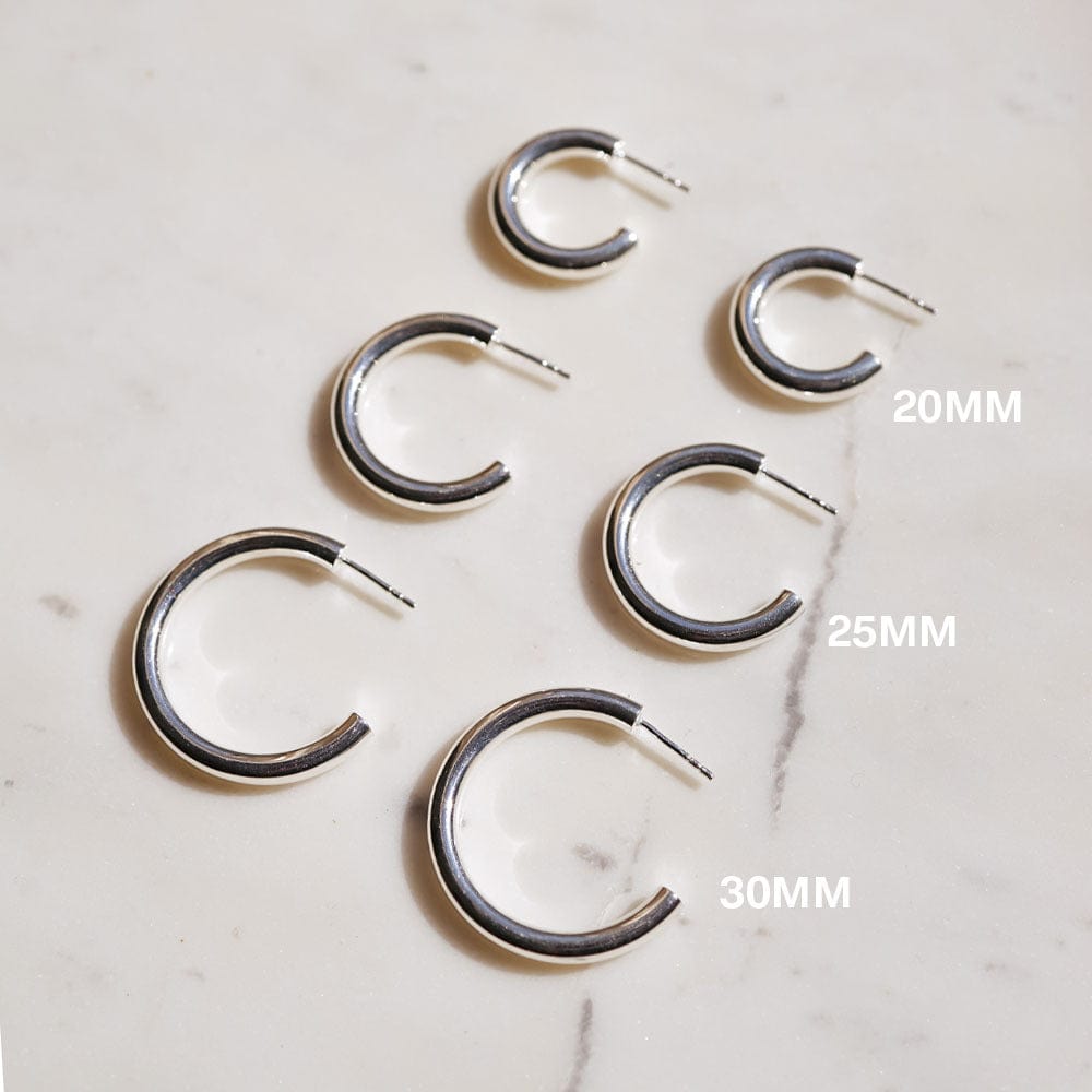 Maxi Bold Hoop Earrings Sterling Silver