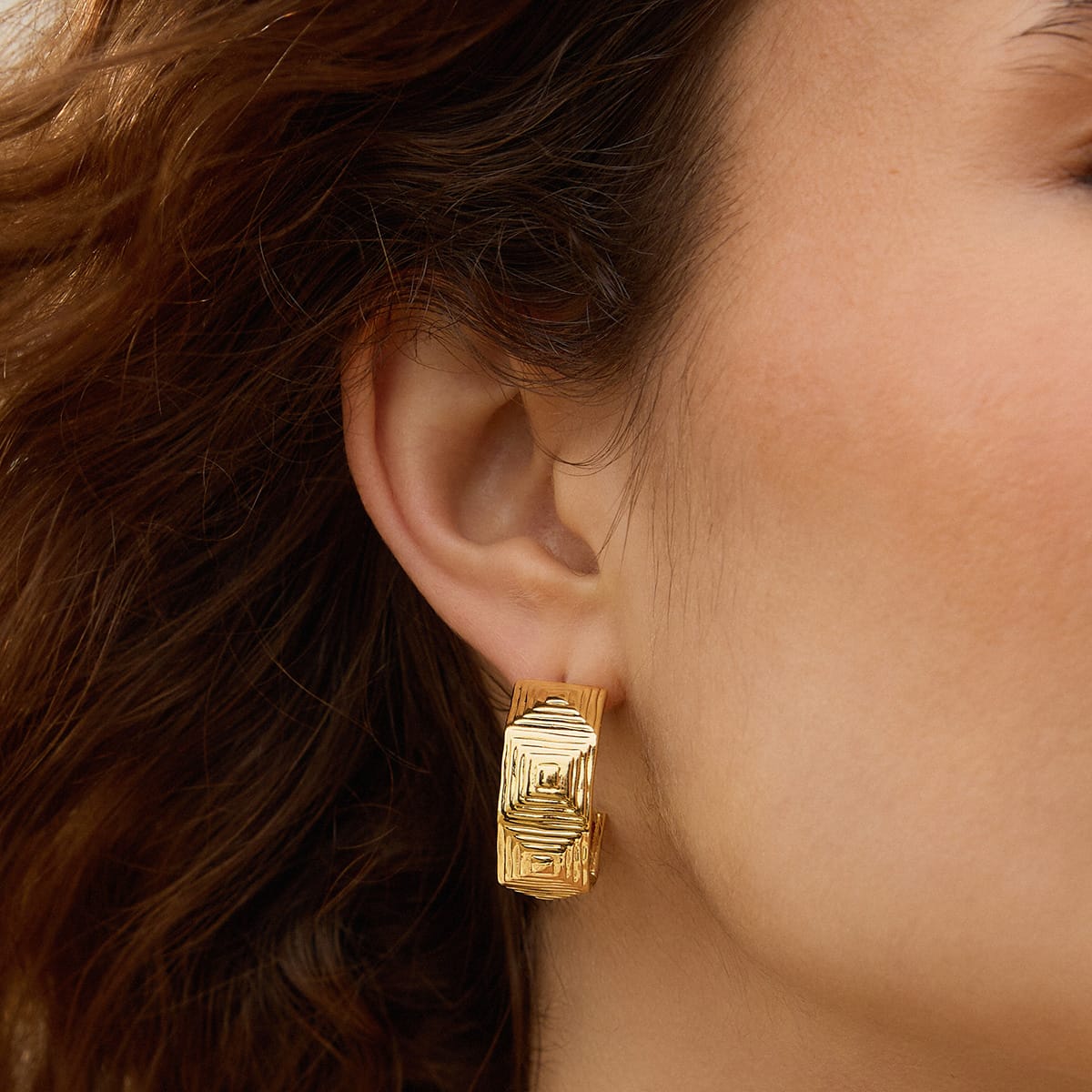 Maxi Strata Hoop Earrings 18ct Gold Plate