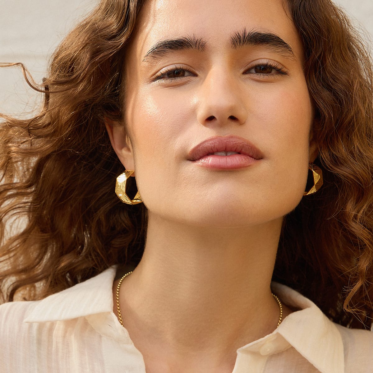 Maxi Strata Hoop Earrings 18ct Gold Plate