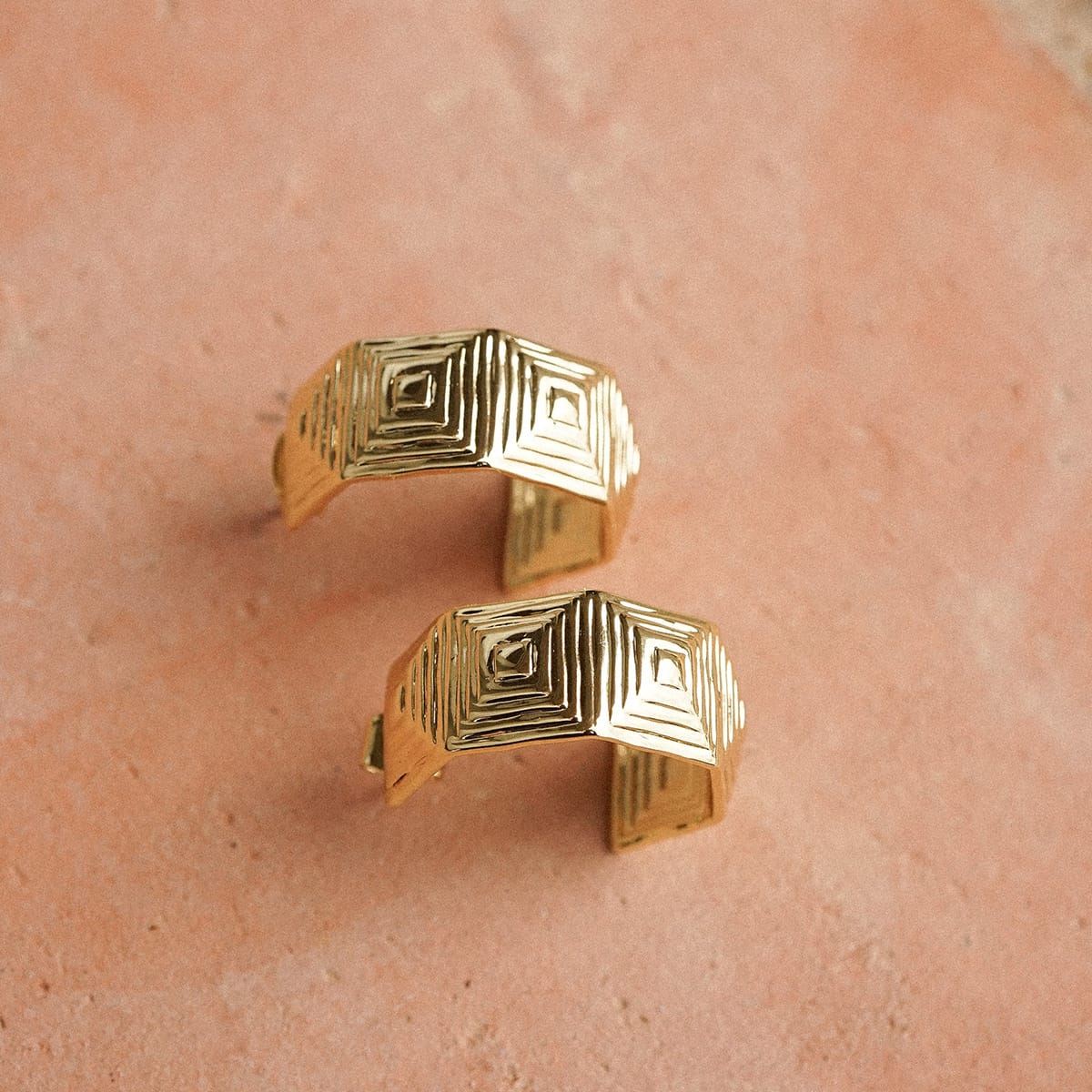 Maxi Strata Hoop Earrings 18ct Gold Plate