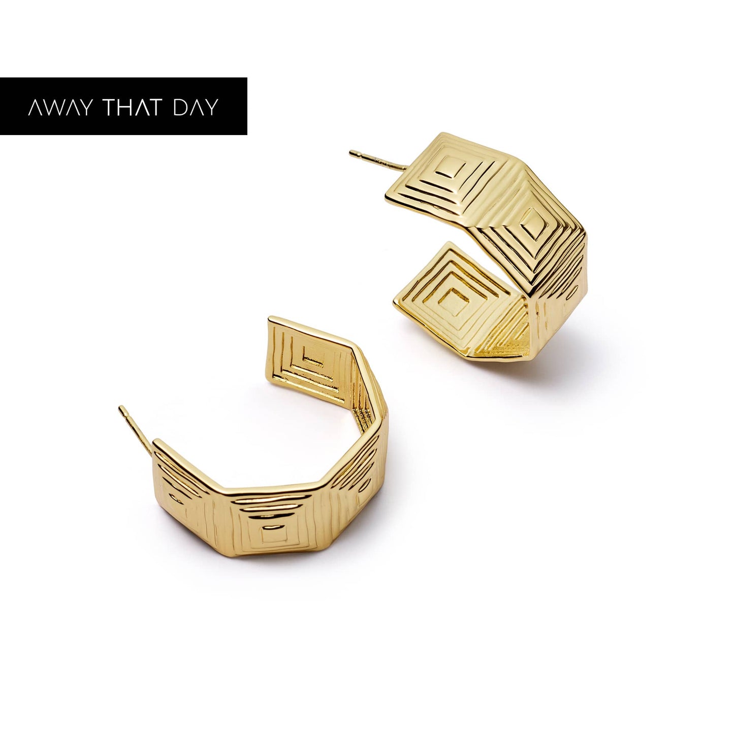Maxi Strata Hoop Earrings 18ct Gold Plate