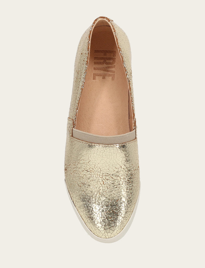 Melanie Slip On - Gold Mirror - Top Down