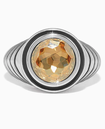 Meridian Aurora Domed Ring Silver Golden Shadow Size 8
