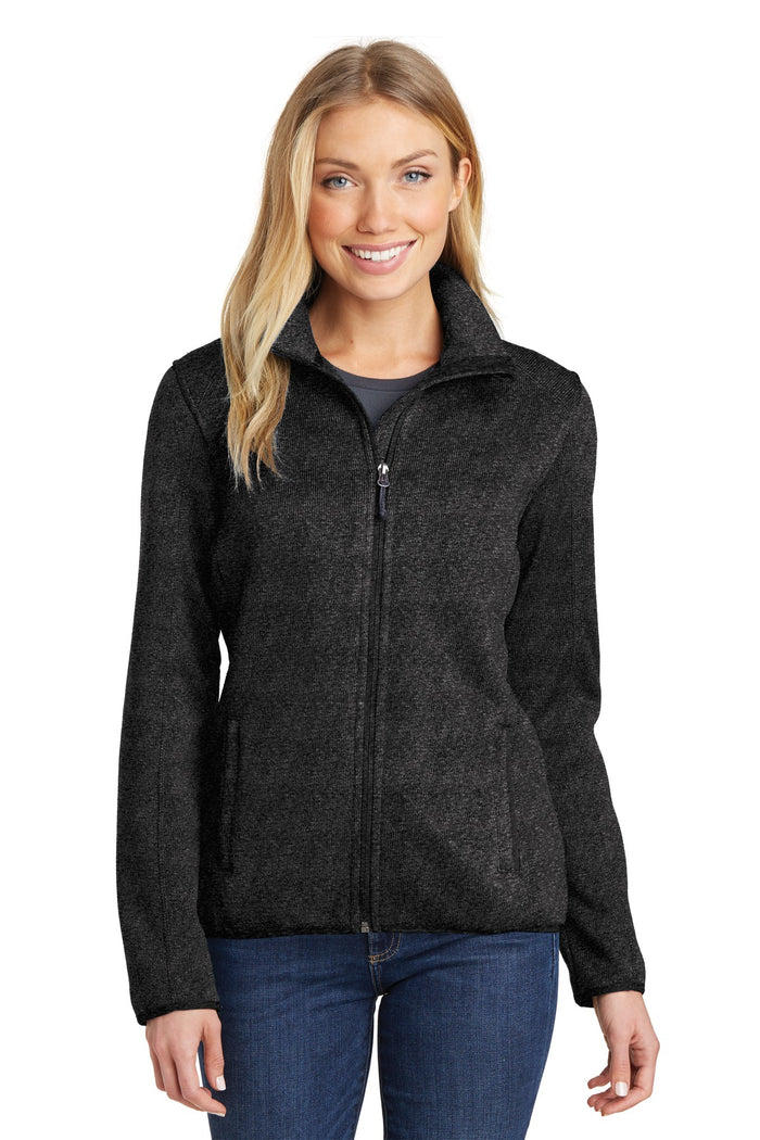 MGH/MGB Port Authority Ladies Sweater Fleece Jacket  Black 3X-Large