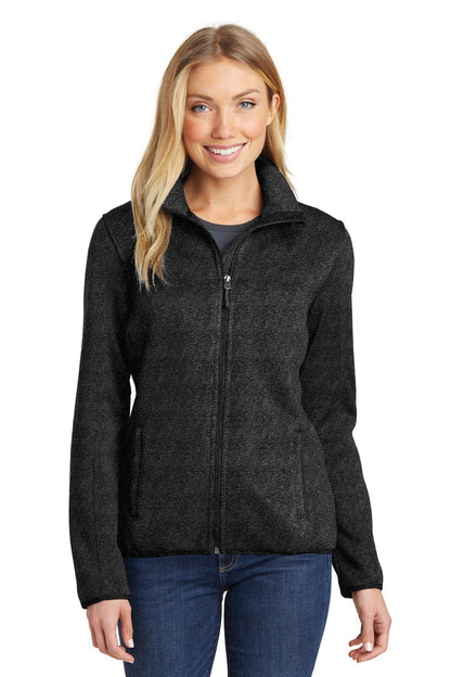 MGH/MGB Port Authority Ladies Sweater Fleece Jacket  Black 3X-Large