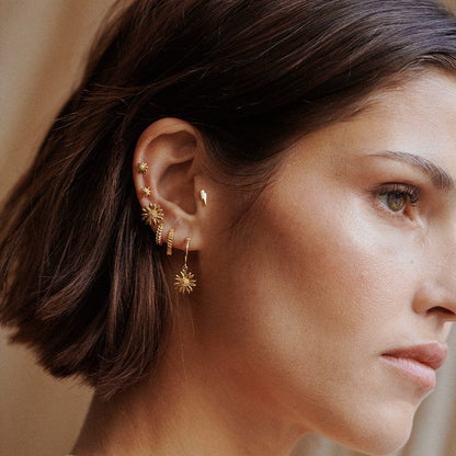 Michaelmas Daisy Stud Earrings 18ct Gold Plate