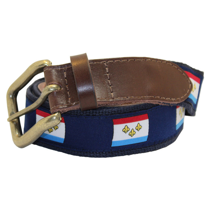 Midnight Navy New Orleans Flag Club Belt