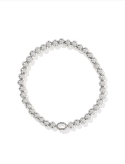 Mini Elaina Stretch Bracelet Ivory MOP Silver