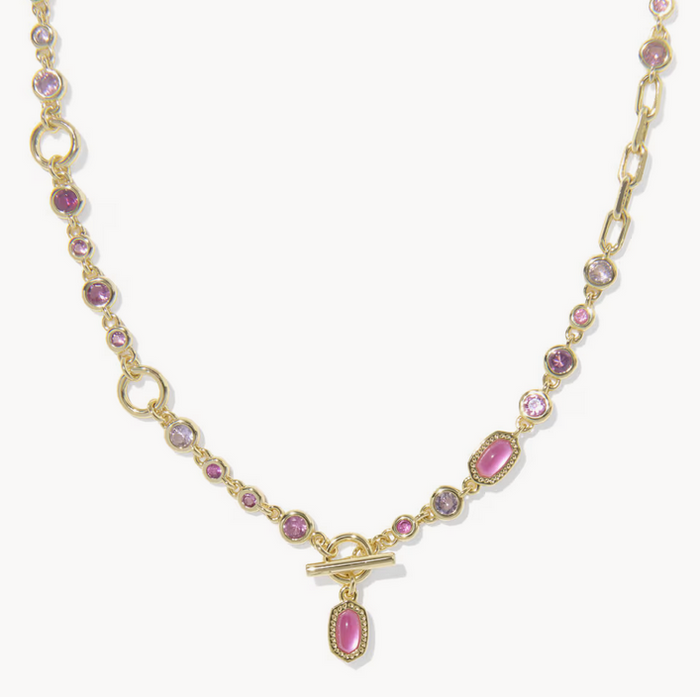 Mini Elisa Abbie Strand Necklace Gold Pink Mix