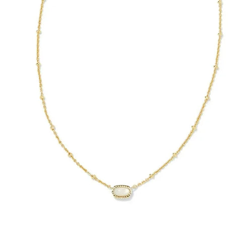 Mini Elisa Satellite Short Pendant Necklace Gold Iridescent Drusy
