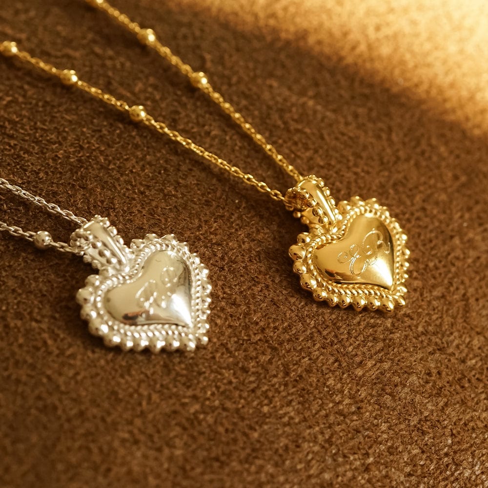 Mini Engravable Bobble Heart Necklace 18ct Gold Plate
