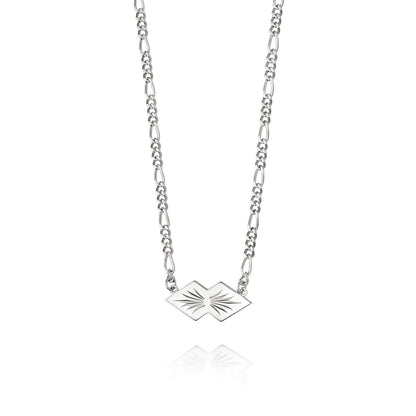 Mini Engraved Leaf Necklace Sterling Silver
