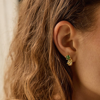 Wave Stud Earrings 18ct Gold Plate