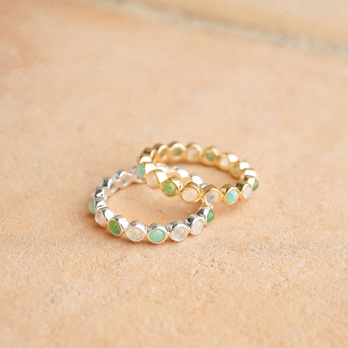 Mixed Gemstone Tennis Ring Sterling Silver