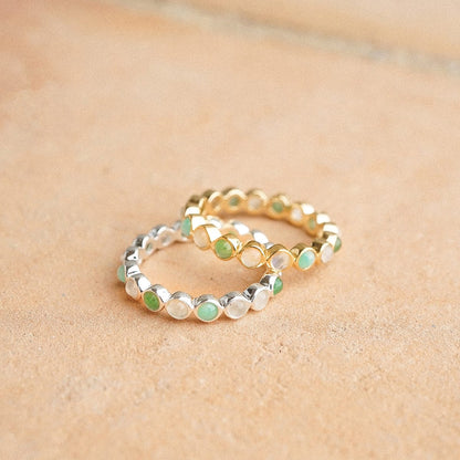Mixed Gemstone Tennis Ring Sterling Silver