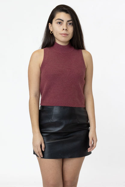 RFK382 - Cashmere Knit Sleeveless Mock Neck
