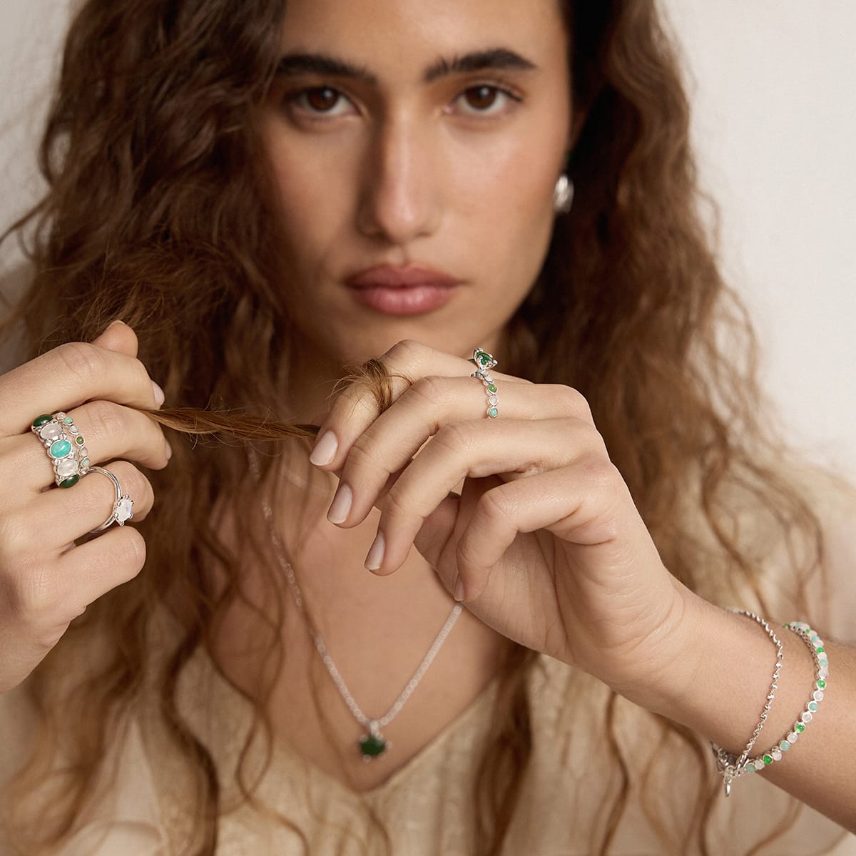 Moonstone Claw Ring Sterling Silver
