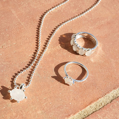 Moonstone Claw Ring Sterling Silver