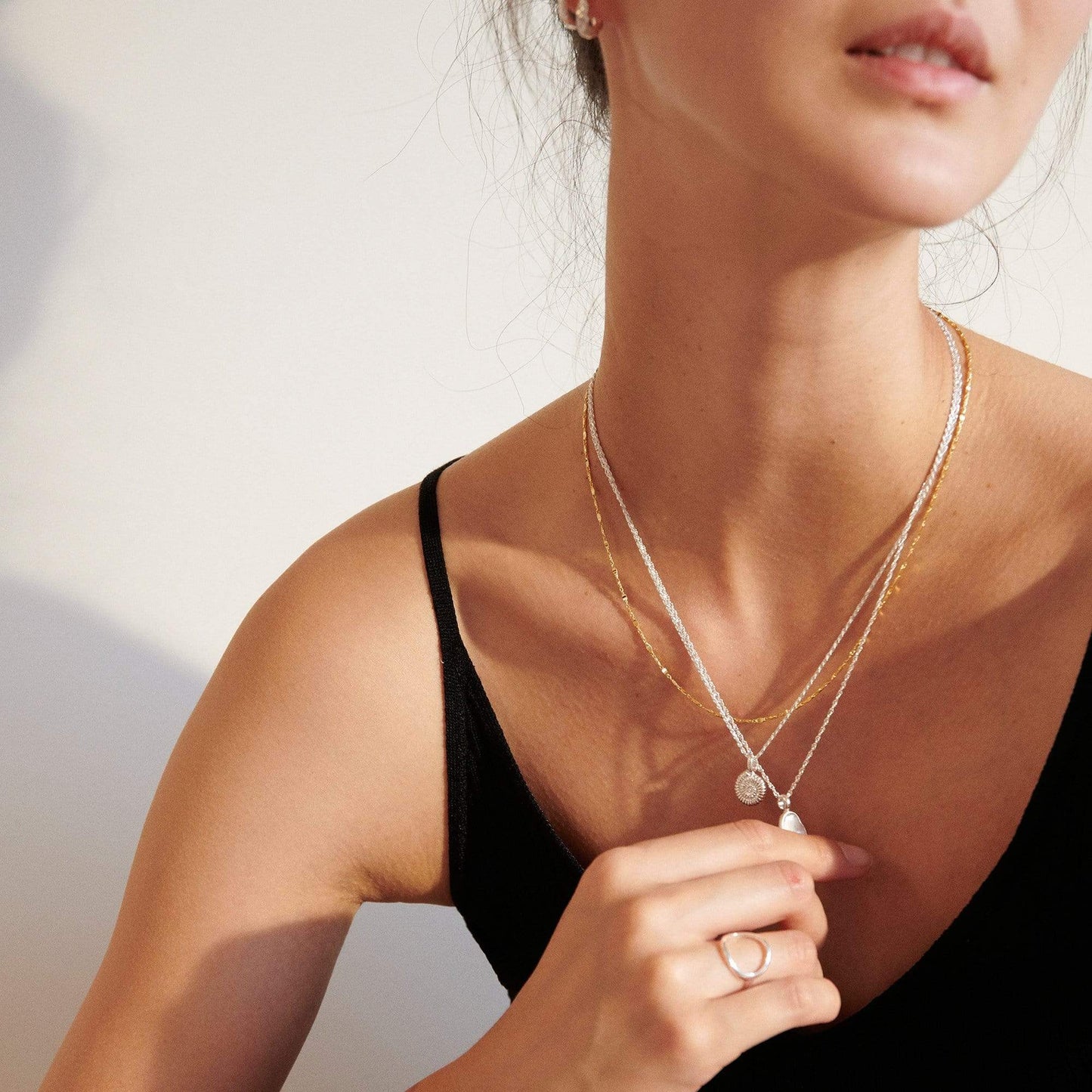 Mother of Pearl Layering Set Sterling Silver