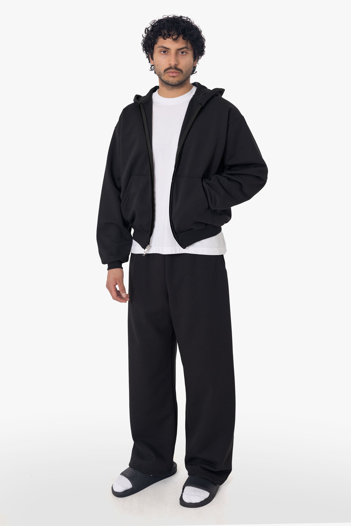MWF10 - 10 oz. Mid-weight Poly Cotton Fleece Waist Length Zip-Up Hoodie