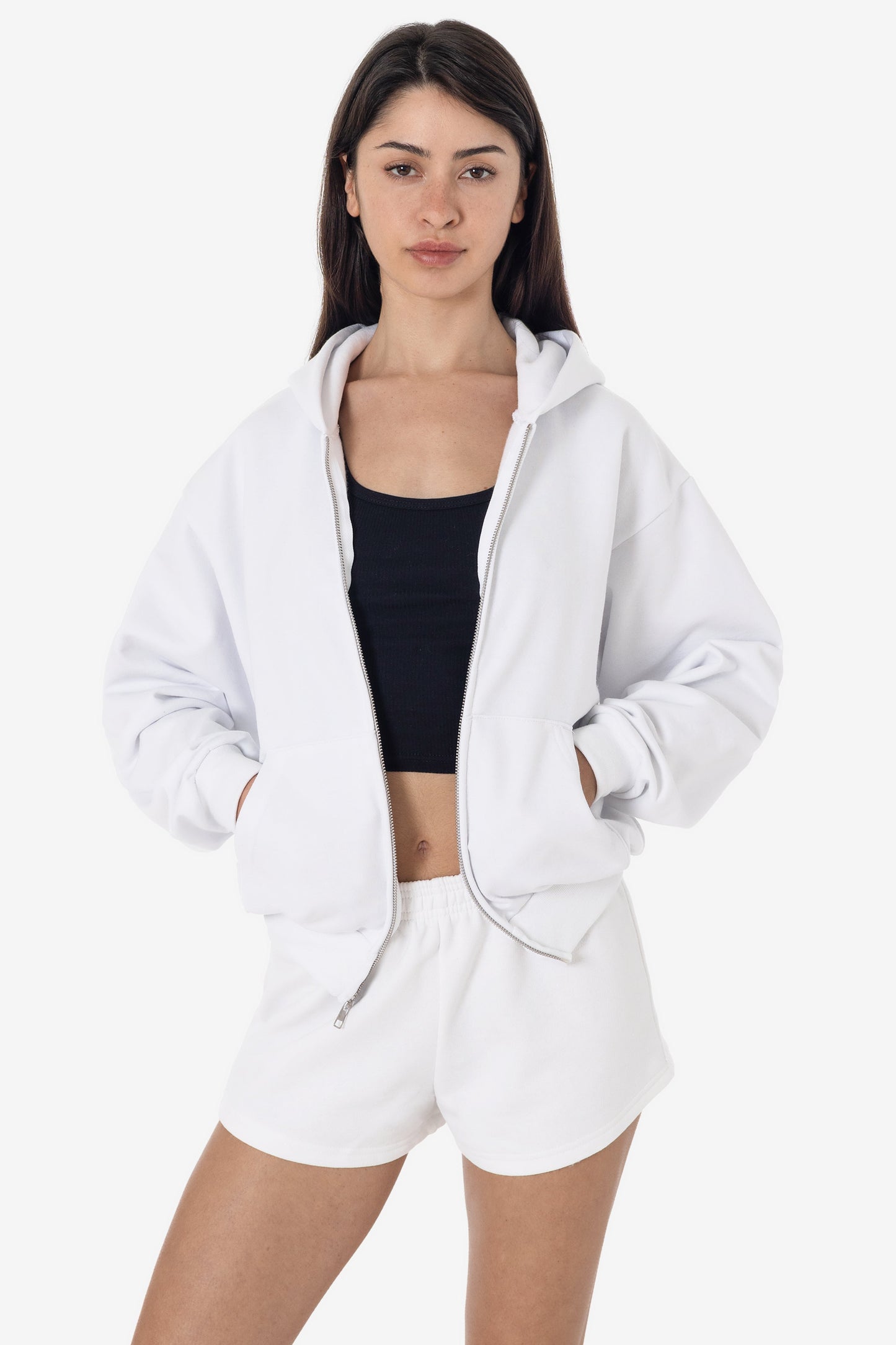 MWF10 - 10 oz. Mid-weight Poly Cotton Fleece Waist Length Zip-Up Hoodie