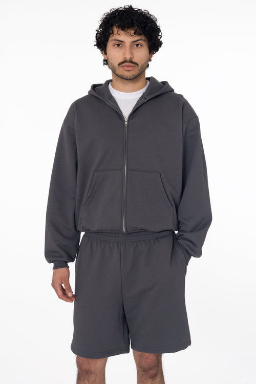 MWF10 - 10 oz. Mid-weight Poly Cotton Fleece Waist Length Zip-Up Hoodie