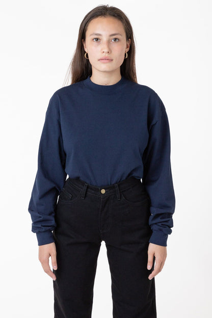 1406GD Unisex - Long Sleeve Garment Dye Mockneck T-Shirt