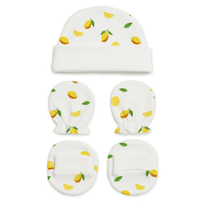 New Born Baby Cap Mitten Bootie Set | Pack of 3 | Mixed Design