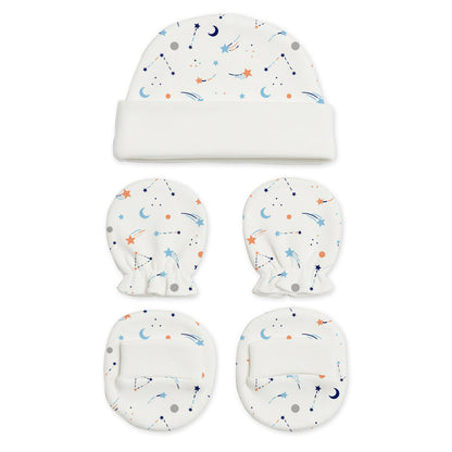 New Born Baby Cap Mitten Bootie Set | Pack of 3 | Mixed Design